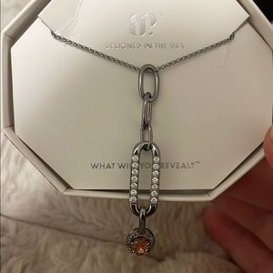 Elegant Silver Necklace with Gold Accent by